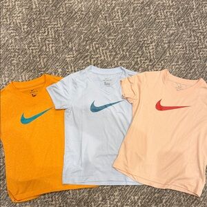Nike Kids' Tees - Orange, Light Blue, Peach, size XS